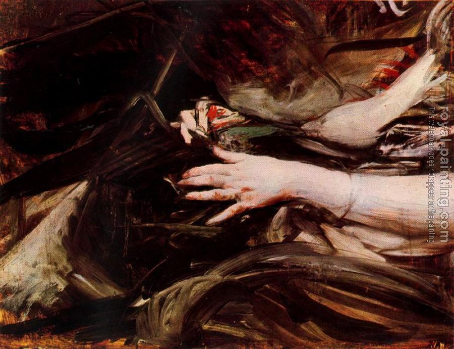 Giovanni Boldini : Sewing Hands of a Woman